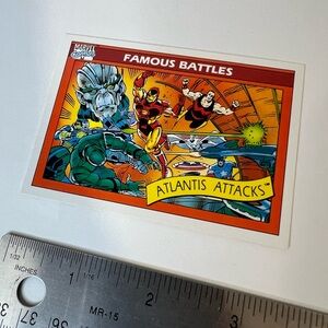 1990 Marvel Universe Atlantis Attacks Famous Battles #104 Trading Card